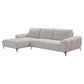 Joaquin Fabric 3-Seater Modular Corner Sofa with Sliding Backrest & LHF Chaise - Sky