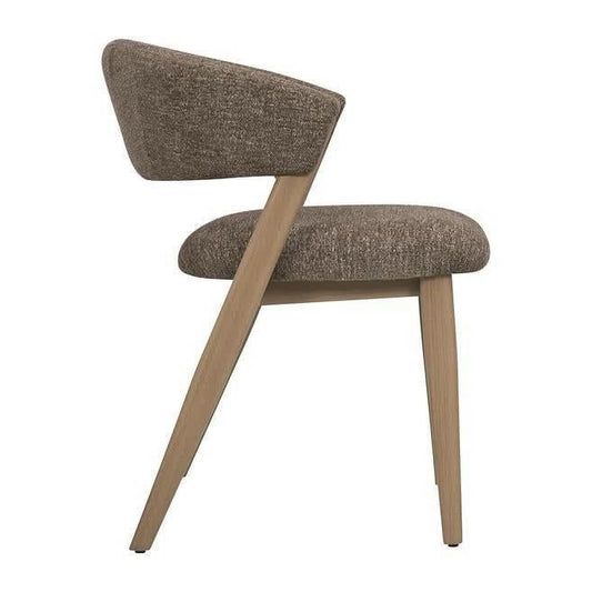 Leemor Fabric Dining Chair Taupe/Light Smoke Colour-MyChocolateWood