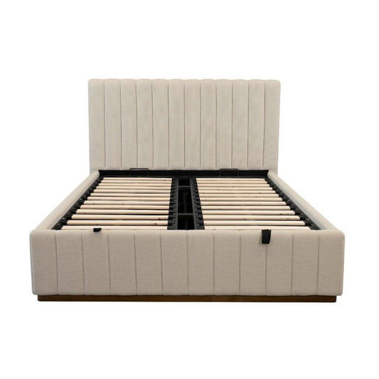 ZADIA GAS LIFT STORAGE QUEEN SIZE BED SMOKE - MyChocolateWood