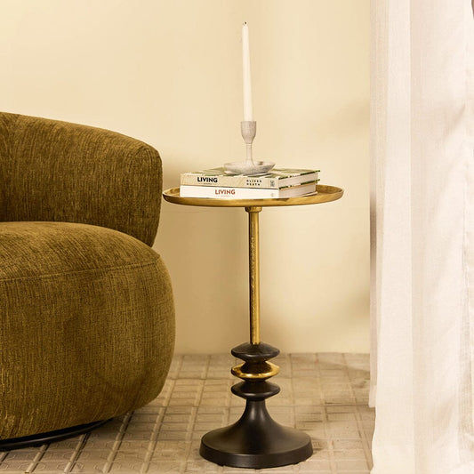 GREGOR INDUSTRIAL IRON LOFT ACCENT TABLE/SIDE TABLE/LAMP TABLE - MyChocolateWood