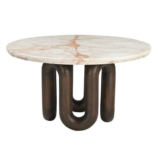 Kennedy Marble Top/Mango base Loop Coffee Table