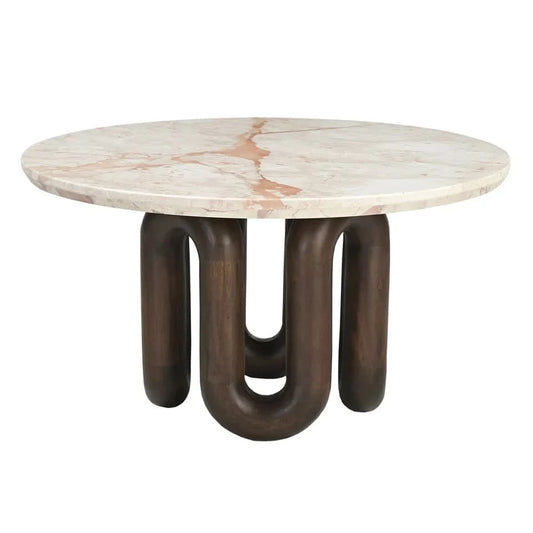 Kennedy Marble Top/Mango base Loop Coffee Table