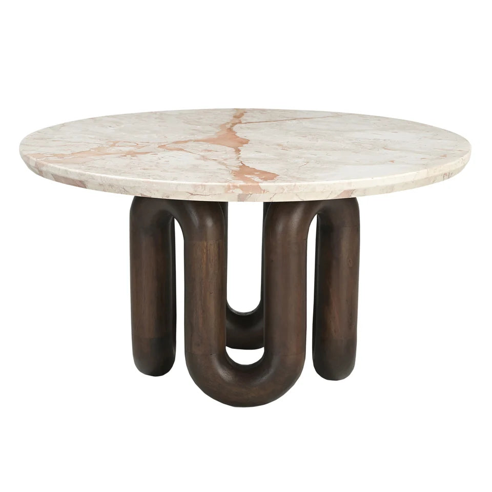 Kennedy Marble Top/Mango base Loop Coffee Table