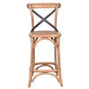 MALMO CROSS BACK OAK BAR STOOL WITH DARK METAL STRAPS - MyChocolateWood