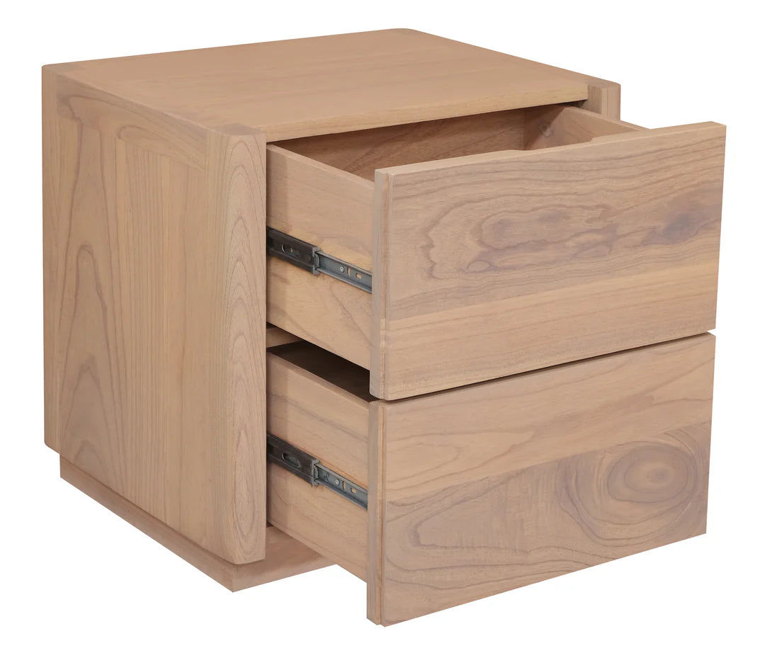 GATSBY WHITE CEDAR (MINDI WOOD) 2 DRAWER BEDSIDE TABLE BLACK - MyChocolateWood