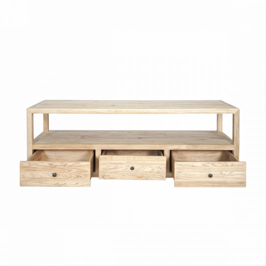 JOELLE 3-DRAWER TELEVISION UNIT ETU DISTRESSED NATURAL