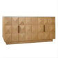 Hampshire 4-Door Buffet in Natural Oak with White Marble Top - Chocolate Wood
