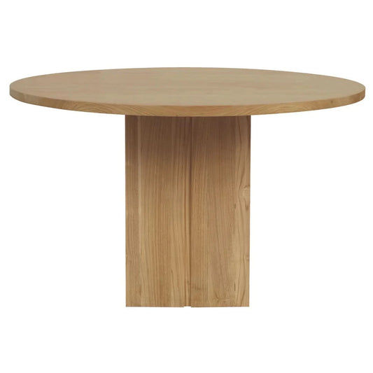 NEWPORT SOLID MAHOGANY ROUND DINING TABLE 120CM - NATURAL - MyChocolateWood