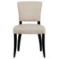 SET OF 2 CAVENDISH LINEN DINING CHAIR BEIGE/BLACK - MyChocolateWood