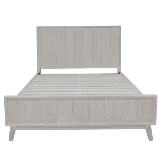 NOVAK SOLID ACACIA KING BED WHITEWASHED - MyChocolateWood