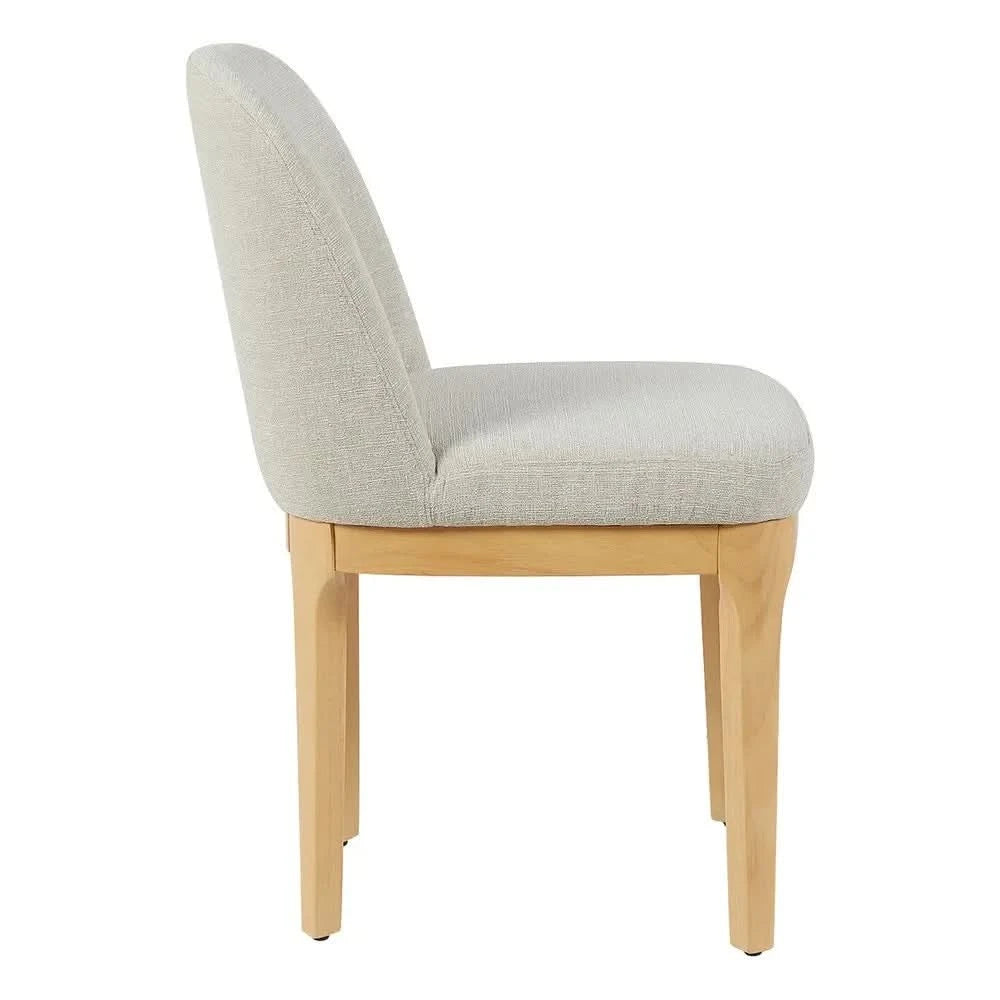 SET OF 2 DURAM LINEN DINING CHAIRS NATURAL/OATMEAL - MyChocolateWood
