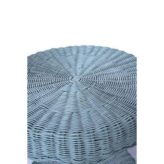 WENGLOR OCEAN BLUE RATTAN SIDETABLE - MyChocolateWood