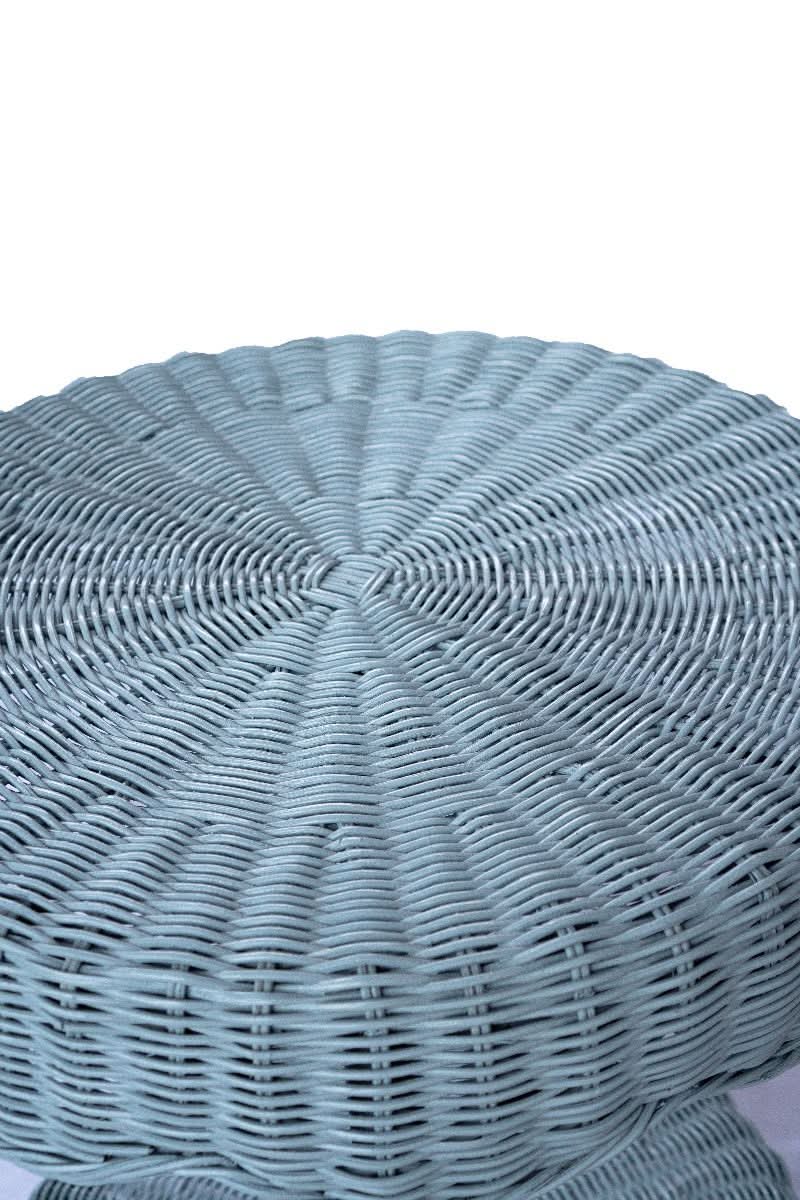 WENGLOR OCEAN BLUE RATTAN SIDETABLE - MyChocolateWood