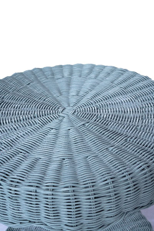 WENGLOR OCEAN BLUE RATTAN SIDETABLE - MyChocolateWood