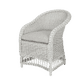 DANARA OUTDOORS RATTAN DINING CHAIR WHITE FADED GREY - MyChocolateWood