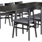 FARLOW EXTENSION OAK DINING TABLE 170-230CM & 6 FARLOW FABRIC SEATDINING CHAIRS BLACK