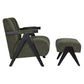 PELLERIN FABRIC ARMCHAIR & MATCHING STOOL DARK GREEN - MyChocolateWood