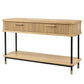 PEMBROKE OAK 2-DRAWER CONSOLE TABLE/HALL TABLE NATURAL - MyChocolateWood