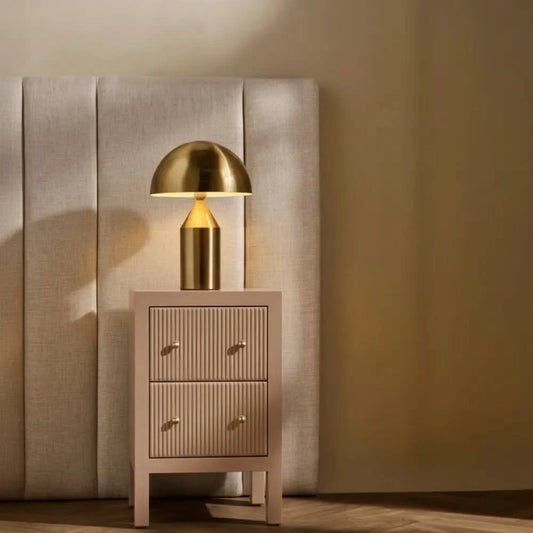 JAYLA PETITE BEIGE 2-DRAWER BEDSIDE TABLE - MyChocolateWood