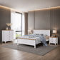 Pippa Rubberwood Queen Bed White/Mid-Brown