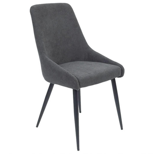 ERSKINE DINING CHAIR GREY CORDED FABRIC - MyChocolateWood