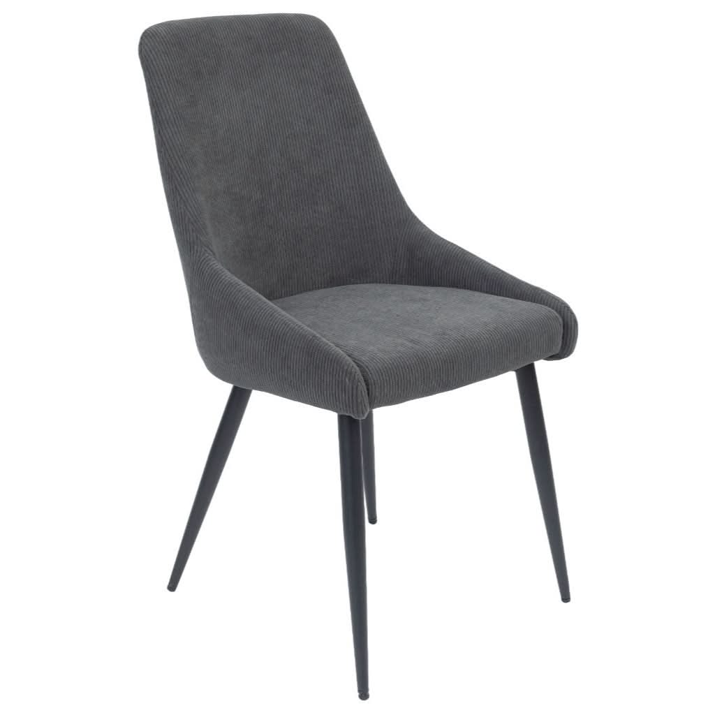 ERSKINE DINING CHAIR GREY CORDED FABRIC - MyChocolateWood