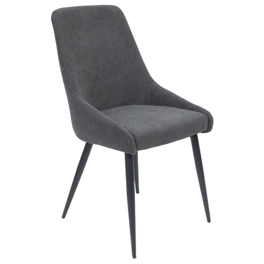 ERSKINE DINING CHAIR GREY CORDED FABRIC - MyChocolateWood