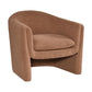 Magna Contemporary Fabric Armchair in Cinnamon - Chocolate Wood