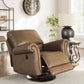 EMBER FAUX LEATHER 1 SEATER RECLINER ARMCHAIR/ROCKING CHAIR BROWN - MyChocolateWood