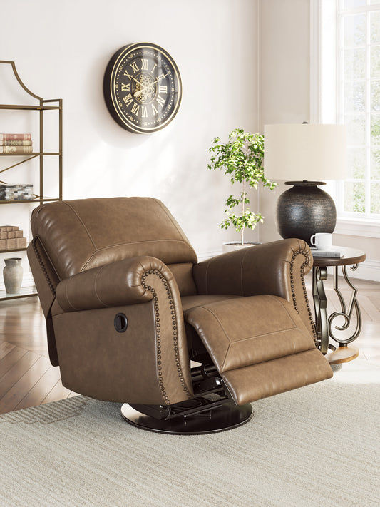EMBER FAUX LEATHER 1 SEATER RECLINER ARMCHAIR/ROCKING CHAIR BROWN - MyChocolateWood