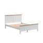 Pippa Rubberwood Double Bed White/Mid-Brown