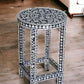 GISELLE MOTHER OF OF PEARL MONOCHROME SIDE TABLE/LAMP TABLE - MyChocolateWood