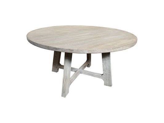 NEVANA RECYCLED ELM TIMBER ROUND DINING TABLE 150CM. DIA. - MyChocolateWood