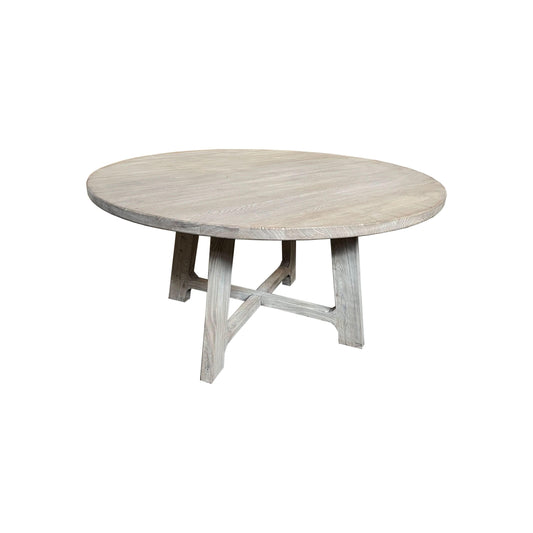 NEVANA RECYCLED ELM TIMBER ROUND DINING TABLE 150CM. DIA. - MyChocolateWood