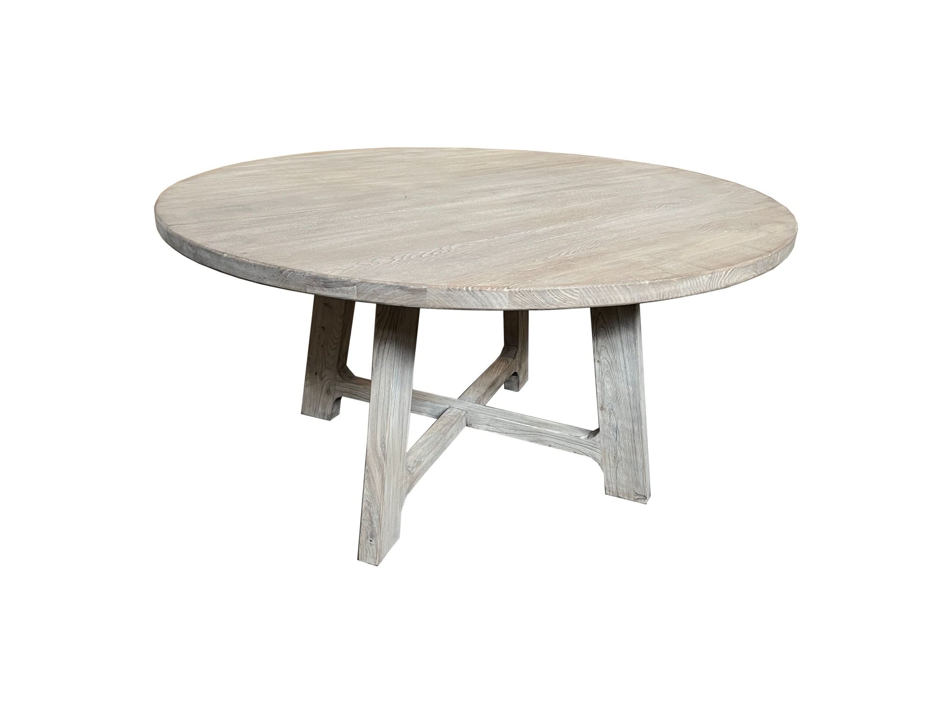 NEVANA  RECYCLED ELM TIMBER ROUND DINING TABLE 150CM. DIA. - MyChocolateWood