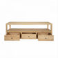 Joelle 3-Drawer TV Unit in Distressed Rustic - Chocolate Wood