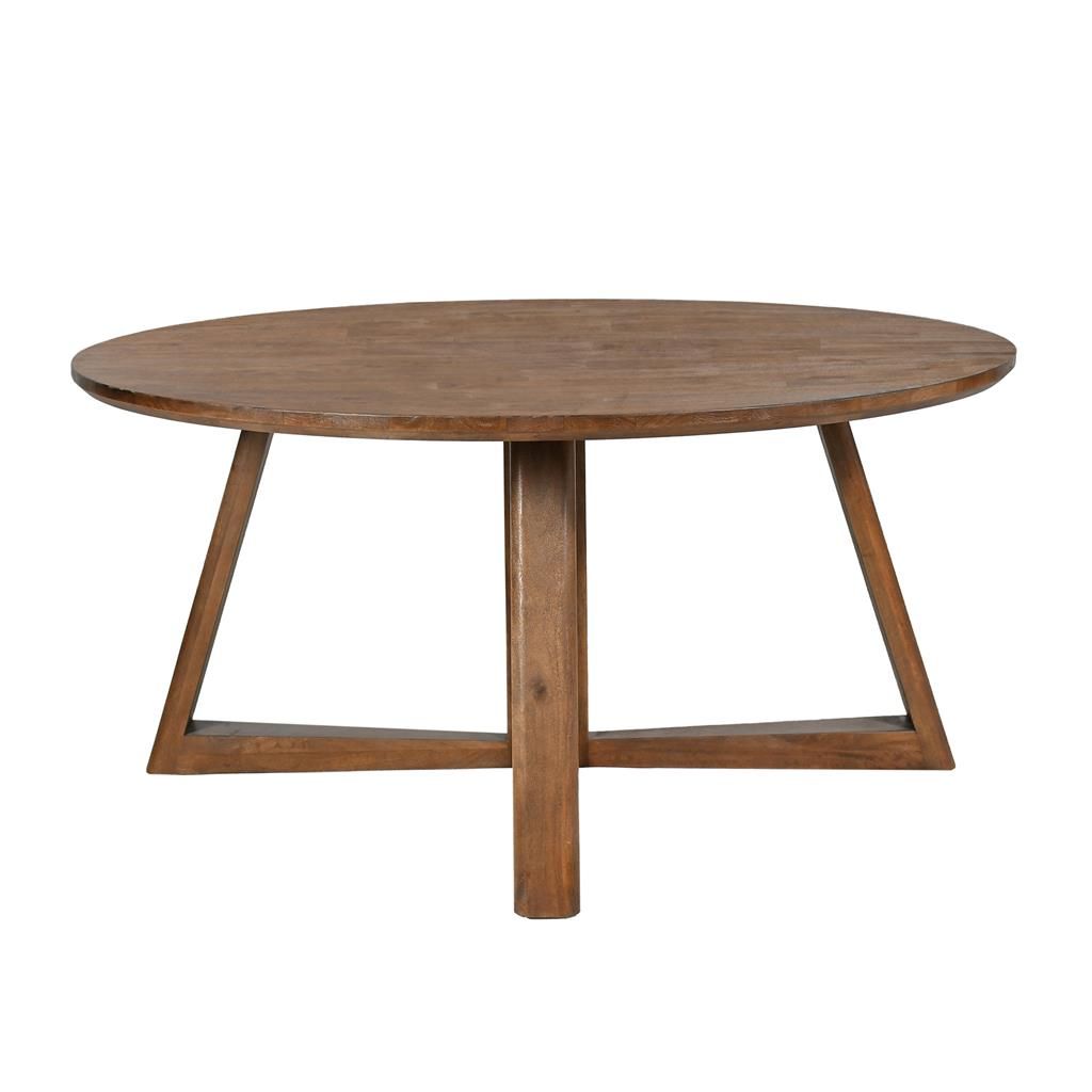 RUSSELL MANGO WOOD ROUND DINING TABLE BROWN 160CM DIA.