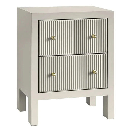 JAYLA SMALL 2-DRAWER GREY BEDSIDE TABLE - MyChocolateWood