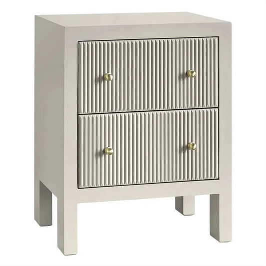JAYLA SMALL 2-DRAWER GREY BEDSIDE TABLE - MyChocolateWood