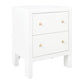 Jayla Small 2-Drawer Bedside Table in White - Chocolate Wood