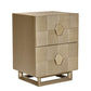 TALISA CONTEMPORARY 2-DRAWER SMALL BEDSIDE TABLE ANTIQUE GOLD