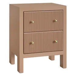 JAYLA SMALL MOCHA MOUSSE 2-DRAWER BEDSIDE TABLE - MyChocolateWood