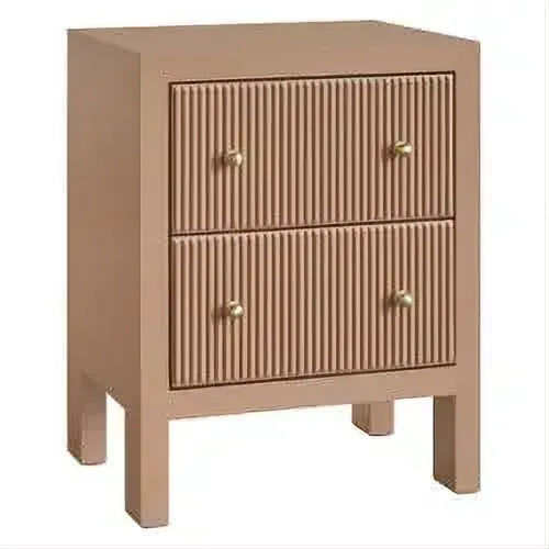 Jayla Small 2-Drawer Bedside Table in Mocha Mousse - Chocolate Wood