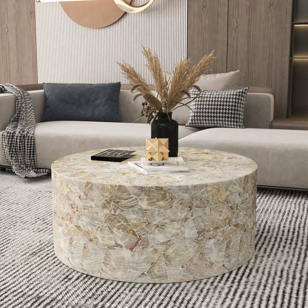 BIANCA MOTHER OF PEARL HAND MADE COFFEE TABLE - MyChocolateWood