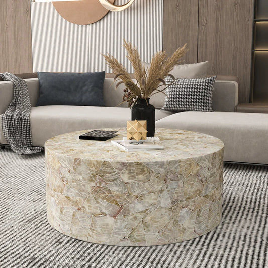 BIANCA MOTHER OF PEARL HAND MADE COFFEE TABLE - MyChocolateWood