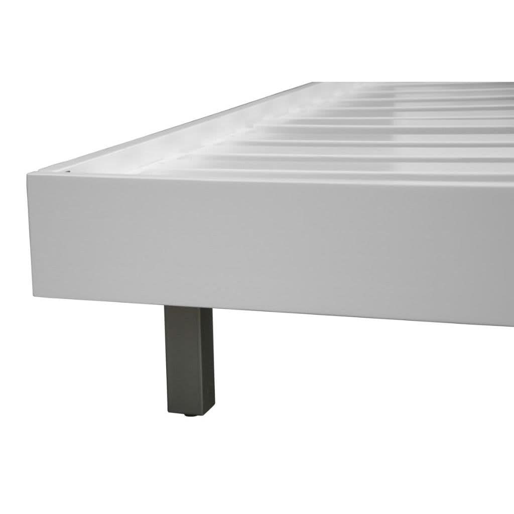 Snowdon Acacia Art Deco Bed in White - Chocolate Wood