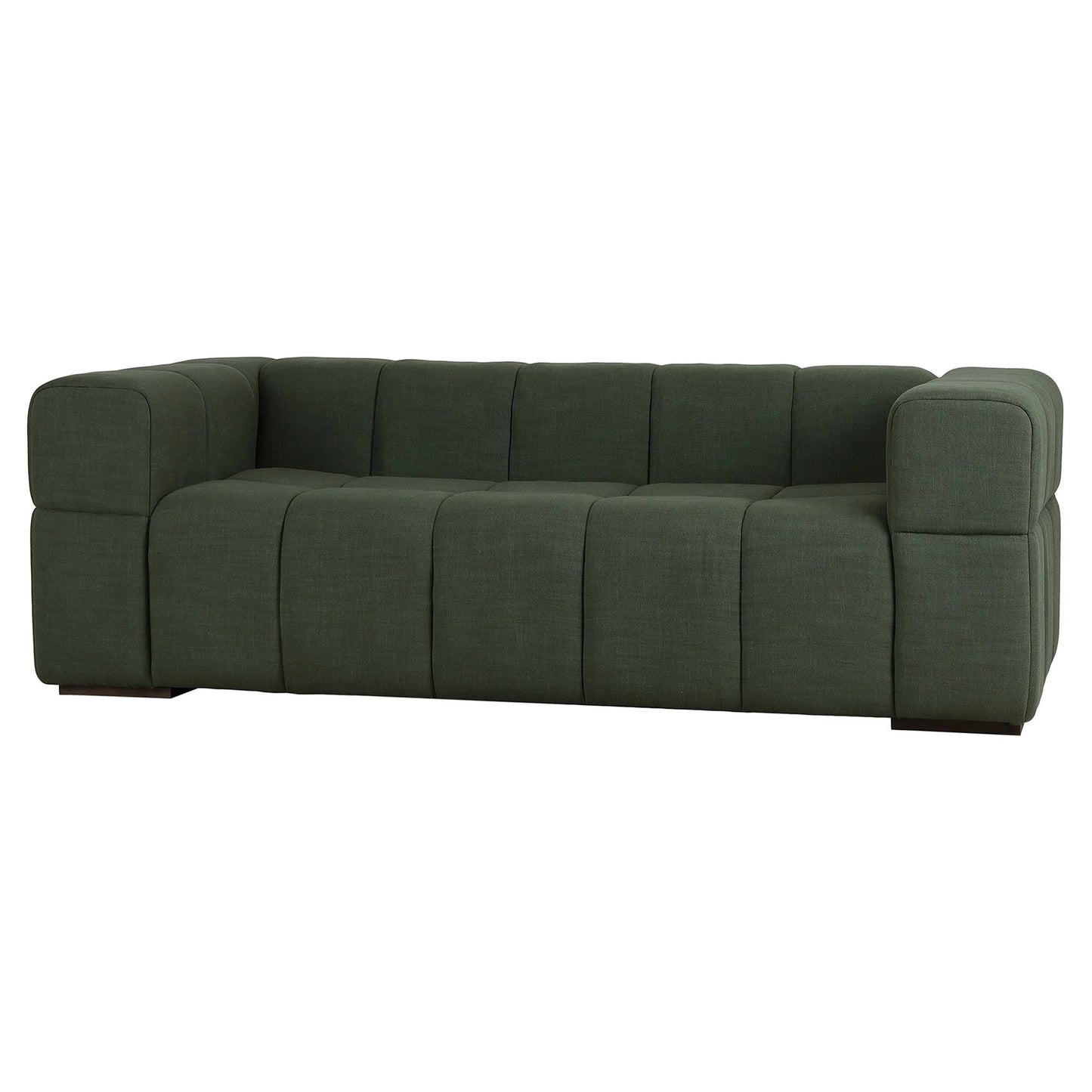 Taylor 3-Seater Mahogany Timber Sofa Sienna Moss Green