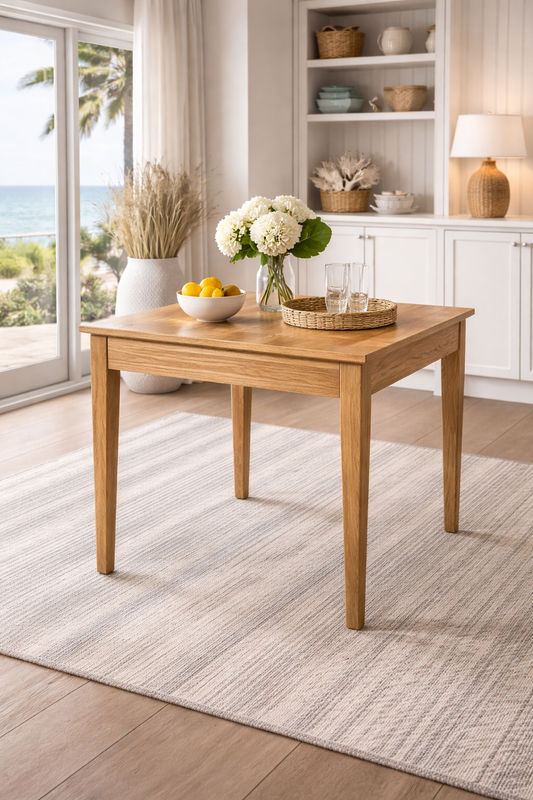 ELLA SOLID OAK SQUARE DINING TABLE 90CM - MyChocolateWood