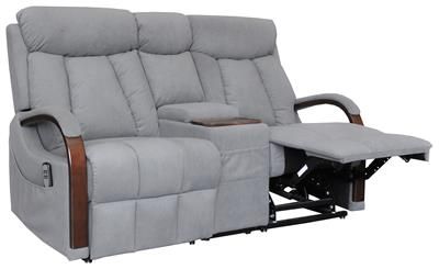 VORN FABRIC 2-SEATER LIFT CHAIR/RECLINER SOFA WITH CONSOLE GRAPHITE