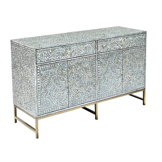 OTILLA MOTHER OF PEARL HAND INLAY 4-DOOR 2-DRAWER SIDEBOARD/BUFFET